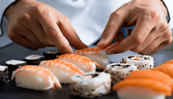 photo de préparation de sushi